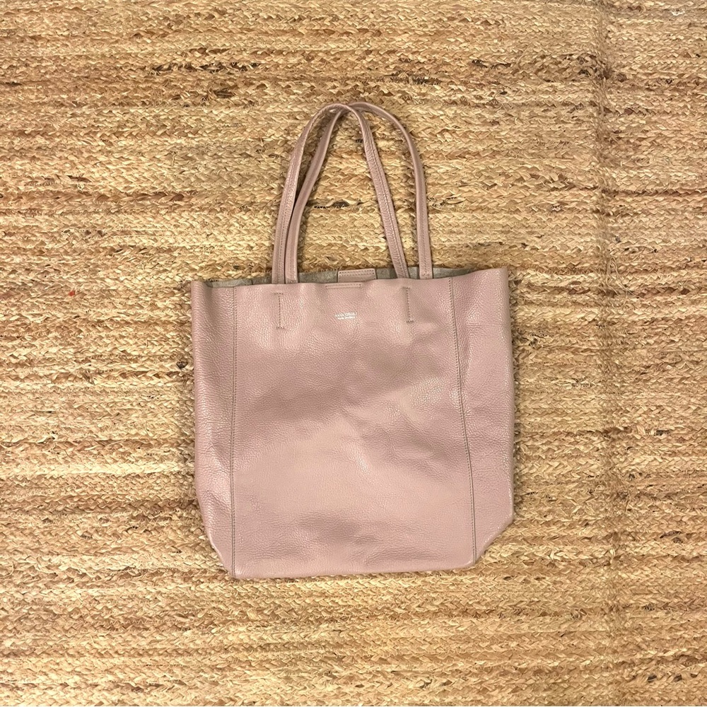 Anna Virgili blush pink calfskin leather designer tote bag - made it Italy!!